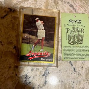 Nancy Lopez Autograph Card and Club House ticket stub